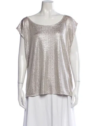Pre-owned Calypso St Barth Scoop Neck Short Sleeve Top In Metallic