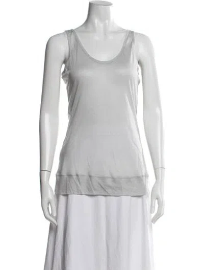 Pre-owned Calypso St Barth Scoop Neck Sleeveless Top In Gray