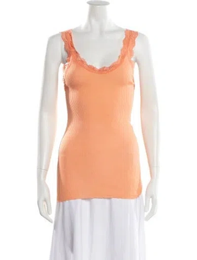 Pre-owned Calypso St Barth Scoop Neck Sleeveless Top In Orange