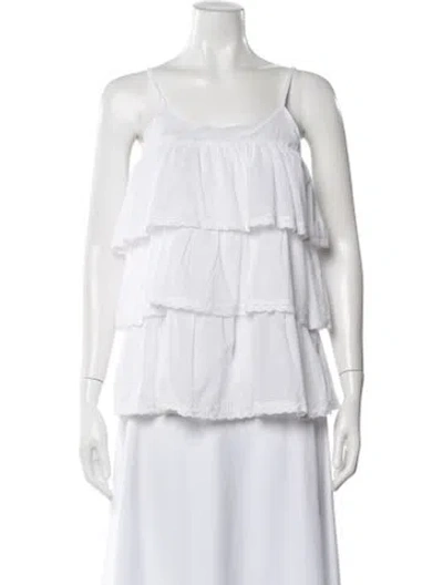 Pre-owned Calypso St Barth Scoop Neck Sleeveless Top In White