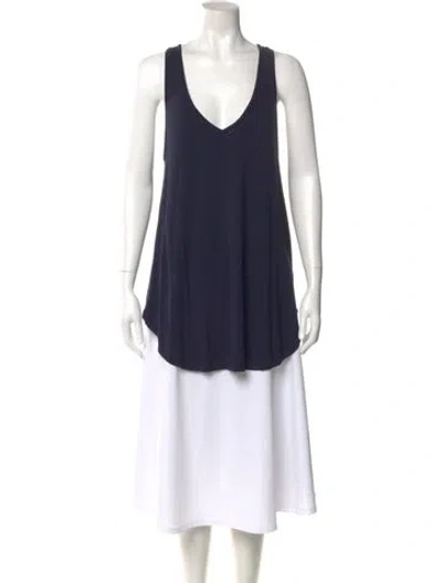 Pre-owned Calypso St Barth Scoop Neck Sleeveless Tunic In Blue