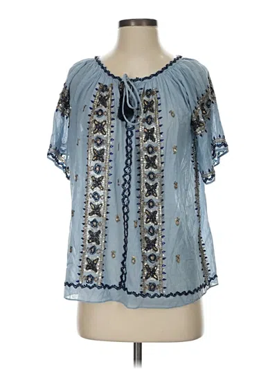 Pre-owned Calypso St Barth Short Sleeve Blouse In Blue