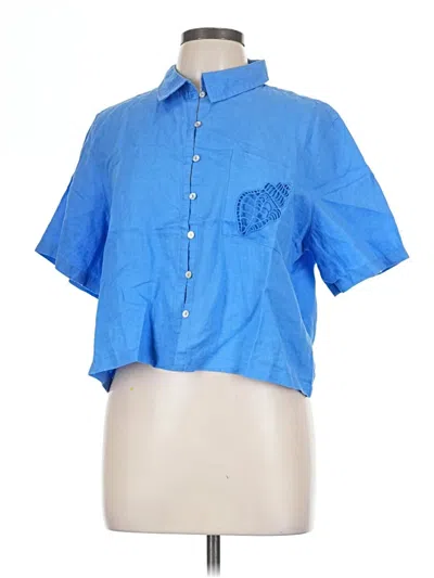 Pre-owned Calypso St Barth Short Sleeve Blouse In Blue