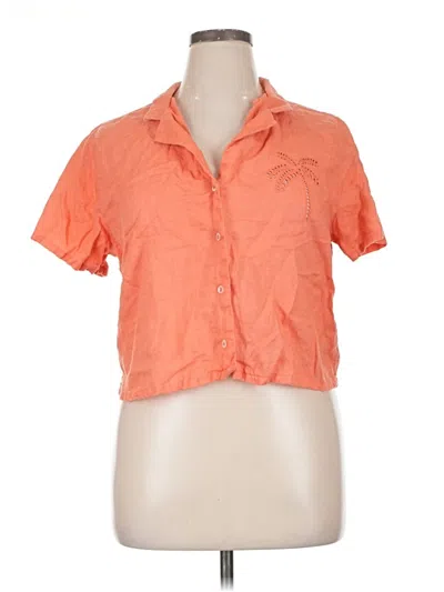 Pre-owned Calypso St Barth Short Sleeve Blouse In Orange