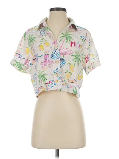 Pre-owned Calypso St Barth Short Sleeve Blouse In Pink