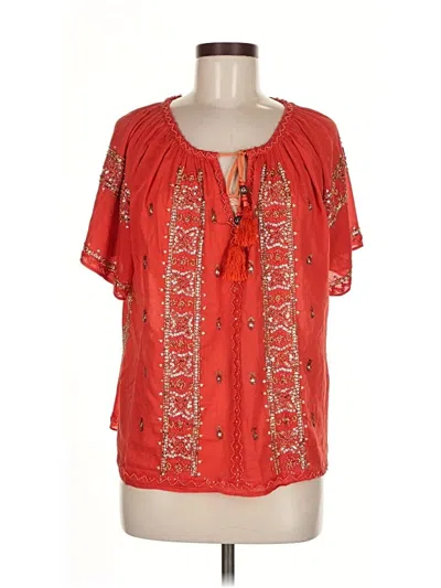 Pre-owned Calypso St Barth Short Sleeve Blouse In Red