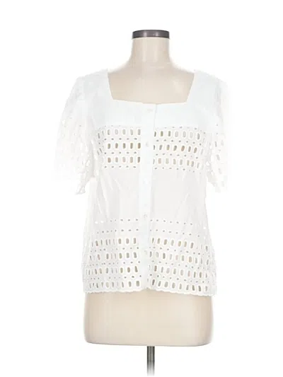 Pre-owned Calypso St Barth Short Sleeve Blouse In White