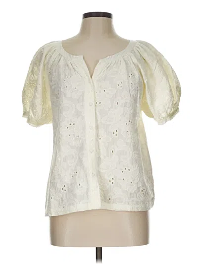 Pre-owned Calypso St Barth Short Sleeve Blouse In White