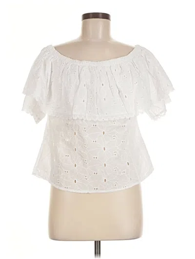 Pre-owned Calypso St Barth Short Sleeve Blouse In White