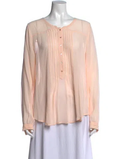 Pre-owned Calypso St Barth Silk Crew Neck Blouse In Pink