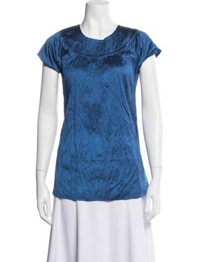 Pre-owned Calypso St Barth Silk Crew Neck Top In Blue