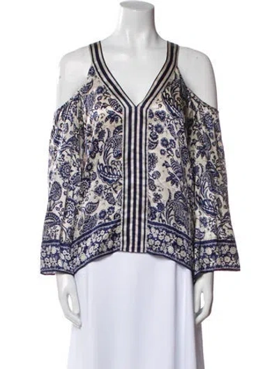 Pre-owned Calypso St Barth Silk Floral Print Blouse In Multi
