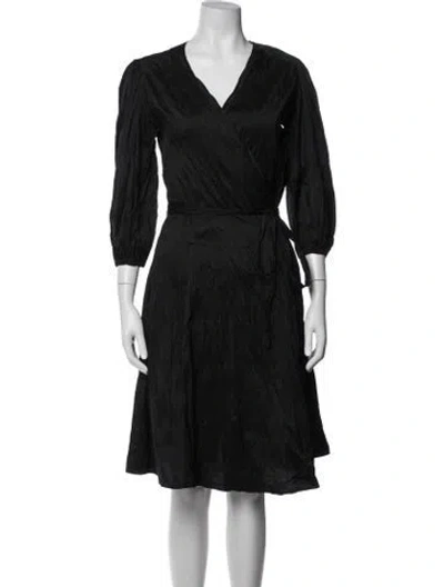 Pre-owned Calypso St Barth Silk Knee-length Dress In Black