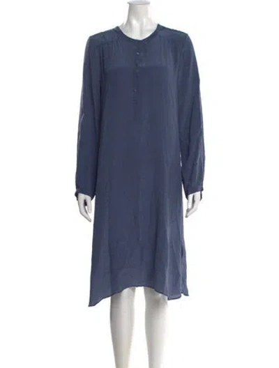 Pre-owned Calypso St Barth Silk Knee-length Dress In Blue