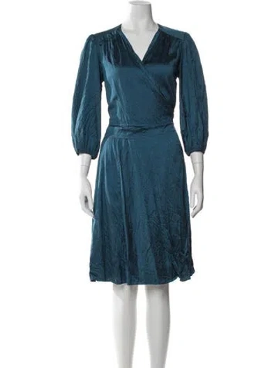 Pre-owned Calypso St Barth Silk Knee-length Dress In Blue