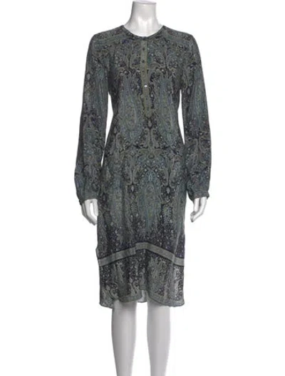Pre-owned Calypso St Barth Silk Knee-length Dress In Blue