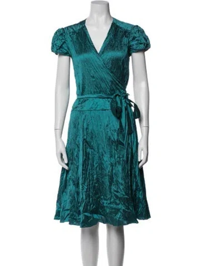 Pre-owned Calypso St Barth Silk Knee-length Dress In Blue