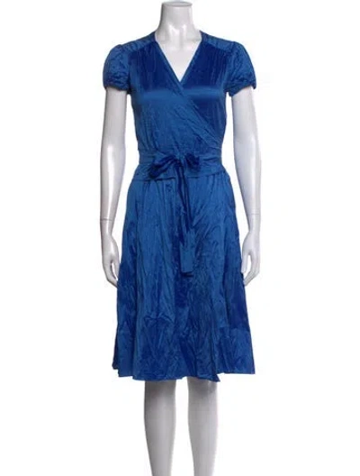 Pre-owned Calypso St Barth Silk Knee-length Dress In Blue
