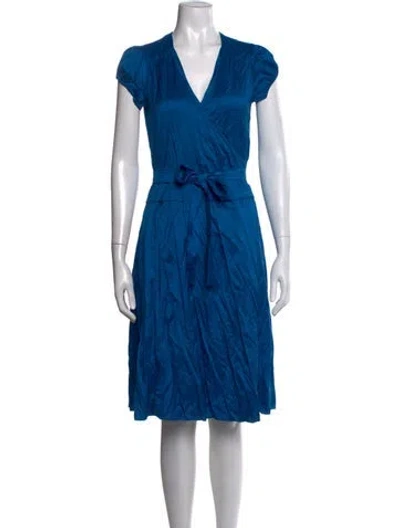 Pre-owned Calypso St Barth Silk Knee-length Dress In Blue