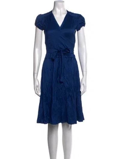 Pre-owned Calypso St Barth Silk Knee-length Dress In Blue