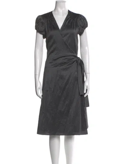 Pre-owned Calypso St Barth Silk Knee-length Dress In Gray