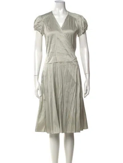 Pre-owned Calypso St Barth Silk Knee-length Dress In Grey