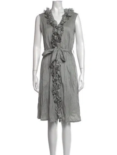 Pre-owned Calypso St Barth Silk Knee-length Dress In Grey
