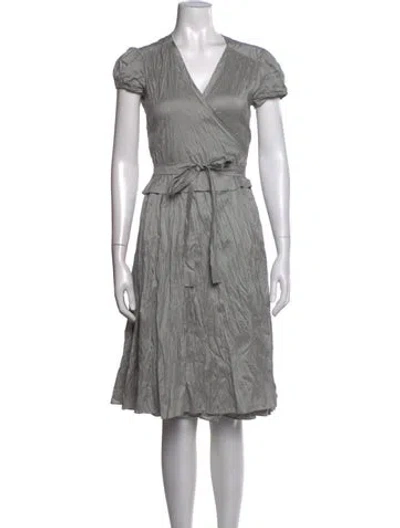 Pre-owned Calypso St Barth Silk Knee-length Dress In Grey
