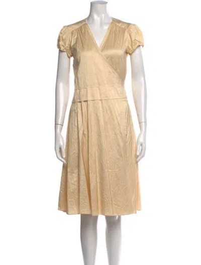 Pre-owned Calypso St Barth Silk Knee-length Dress In Neutral