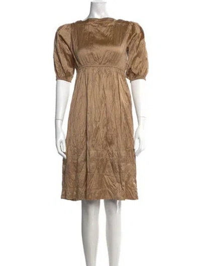 Pre-owned Calypso St Barth Silk Knee-length Dress In Neutrals