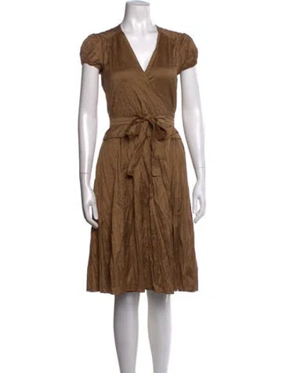 Pre-owned Calypso St Barth Silk Knee-length Dress In Neutrals
