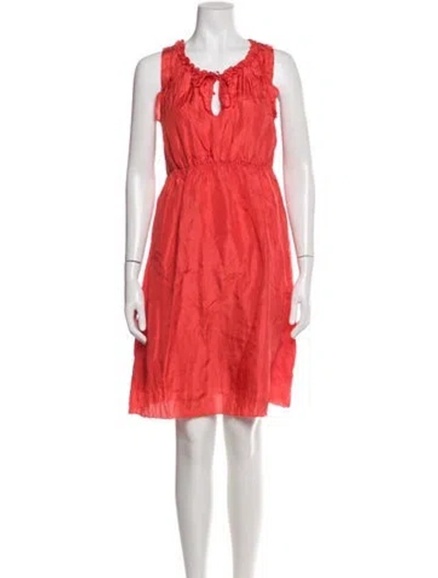 Pre-owned Calypso St Barth Silk Knee-length Dress In Orange