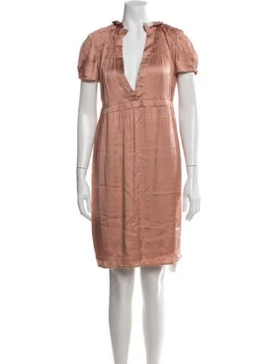 Pre-owned Calypso St Barth Silk Knee-length Dress In Orange