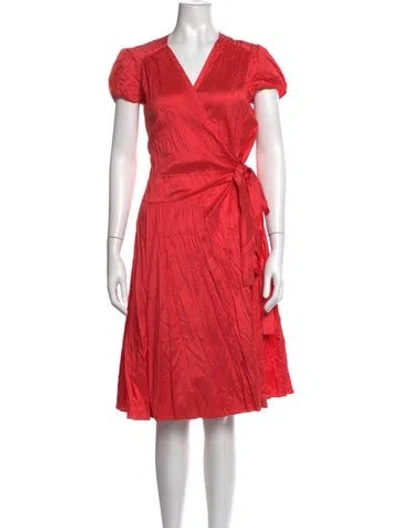 Pre-owned Calypso St Barth Silk Knee-length Dress In Orange