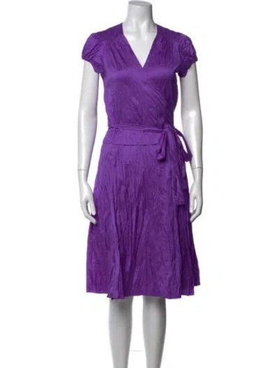 Pre-owned Calypso St Barth Silk Knee-length Dress In Purple