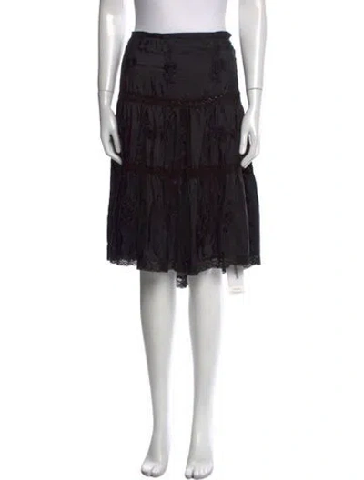 Pre-owned Calypso St Barth Silk Knee-length Skirt In Black