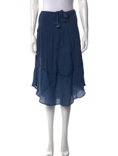 Pre-owned Calypso St Barth Silk Knee-length Skirt In Blue