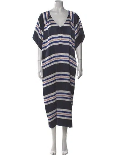 Pre-owned Calypso St Barth Silk Long Dress In Blue