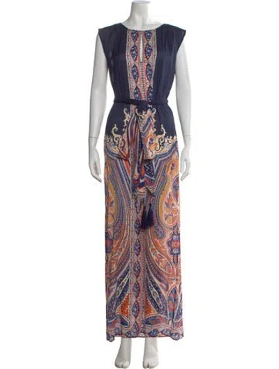 Pre-owned Calypso St Barth Silk Long Dress In Blue