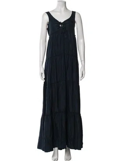 Pre-owned Calypso St Barth Silk Long Dress In Blue