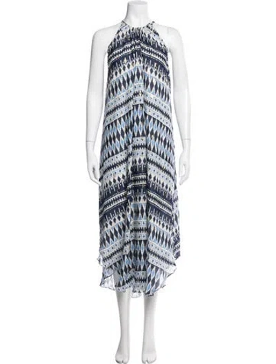 Pre-owned Calypso St Barth Silk Long Dress In Blue