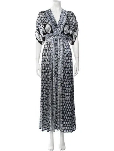 Pre-owned Calypso St Barth Silk Long Dress In Blue