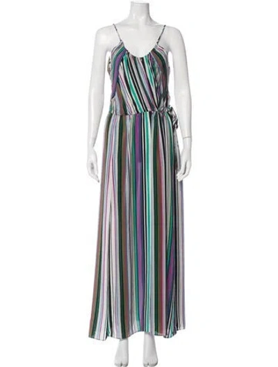 Pre-owned Calypso St Barth Silk Long Dress In Green