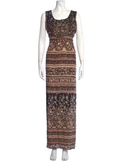 Pre-owned Calypso St Barth Silk Long Dress In Multicolor