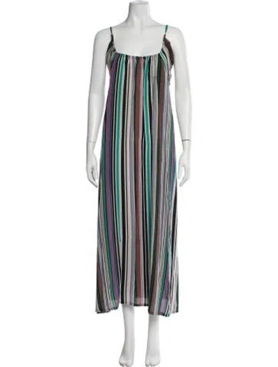 Pre-owned Calypso St Barth Silk Long Dress In Multicolor
