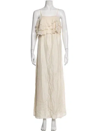 Pre-owned Calypso St Barth Silk Long Dress In Neutrals