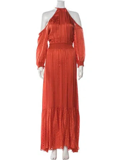 Pre-owned Calypso St Barth Silk Long Dress In Orange