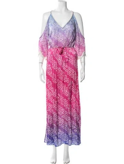 Pre-owned Calypso St Barth Silk Long Dress In Pink