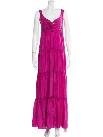 Pre-owned Calypso St Barth Silk Long Dress In Pink