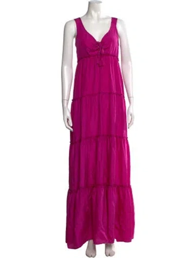 Pre-owned Calypso St Barth Silk Long Dress In Pink